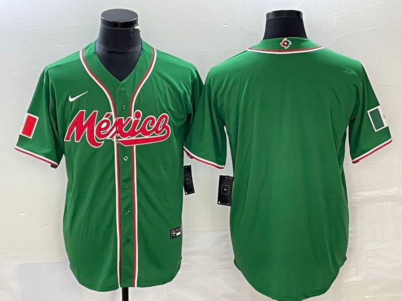 Men 2023 World Cub Mexico Blank Green Nike MLB Jersey